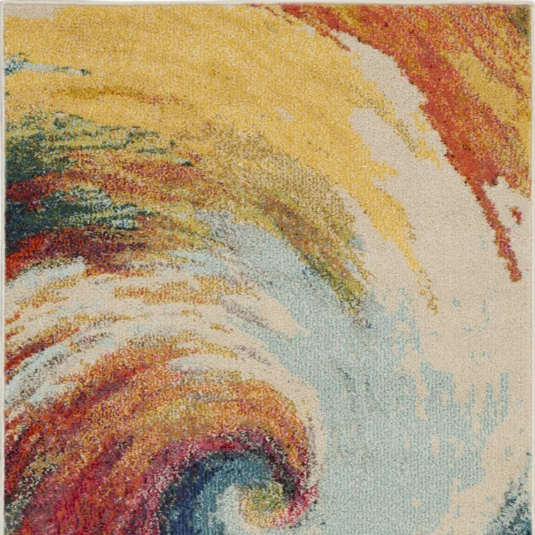 Wave Abstract Power Loom Non Skid Area Rug Photo 4