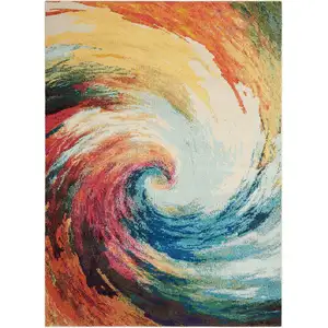 Photo of Wave Abstract Power Loom Non Skid Area Rug