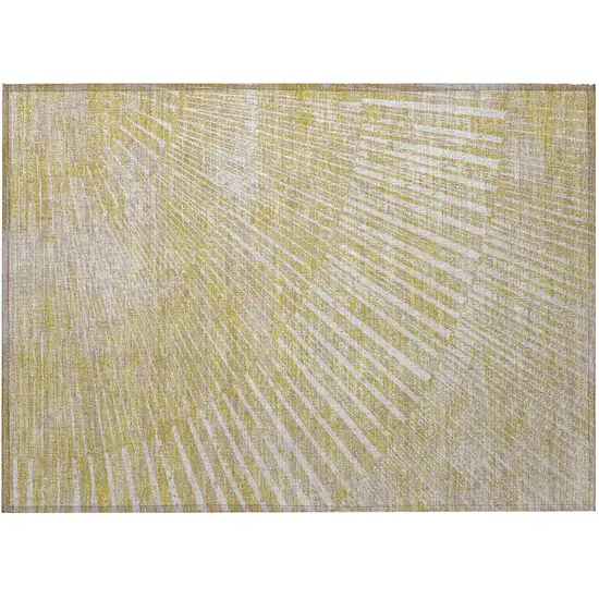 Wheat Abstract Washable Non Skid Indoor Outdoor Area Rug Photo 5