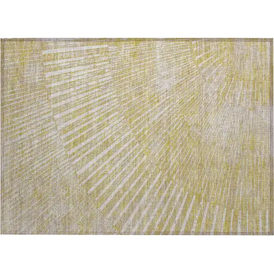 Wheat Abstract Washable Non Skid Indoor Outdoor Area Rug Photo 2