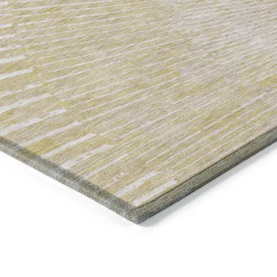 Wheat Abstract Washable Non Skid Indoor Outdoor Area Rug Photo 7