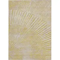 Photo of Wheat Abstract Washable Non Skid Indoor Outdoor Area Rug