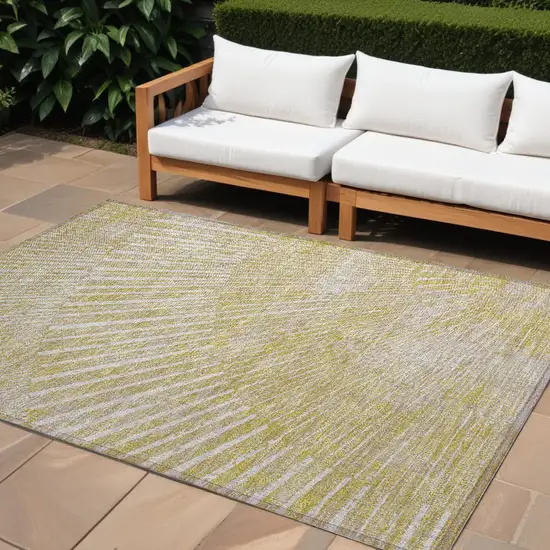 Wheat Abstract Washable Non Skid Indoor Outdoor Area Rug Photo 1