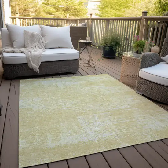 Wheat And Tan Abstract Washable Indoor Outdoor Area Rug Photo 8