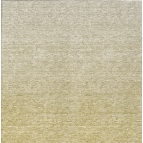 Wheat Gold And Tan Ombre Washable Indoor Outdoor Area Rug Photo 7