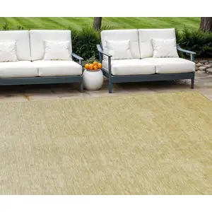 Photo of Wheat Gold And Tan Ombre Washable Indoor Outdoor Area Rug