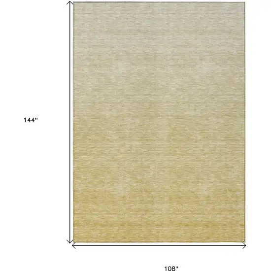 Wheat Gold And Tan Ombre Washable Indoor Outdoor Area Rug Photo 3