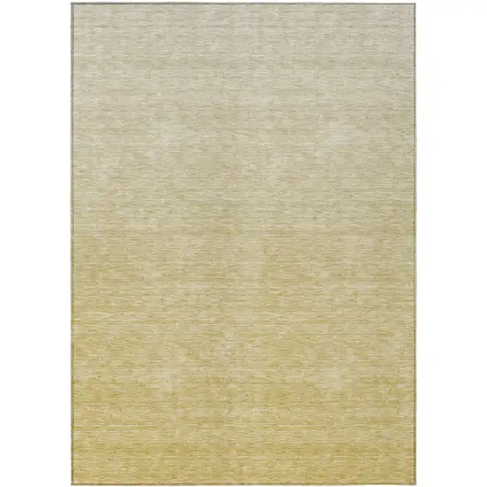 Wheat Gold And Tan Ombre Washable Indoor Outdoor Area Rug Photo 2