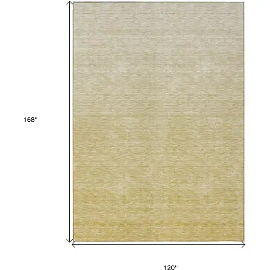 Wheat Gold And Tan Ombre Washable Indoor Outdoor Area Rug Photo 3