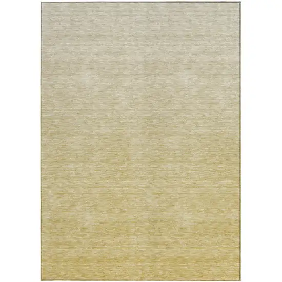 Wheat Gold And Tan Ombre Washable Indoor Outdoor Area Rug Photo 7