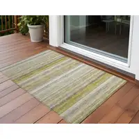 Photo of Wheat Striped Washable Non Skid Indoor Outdoor Area Rug