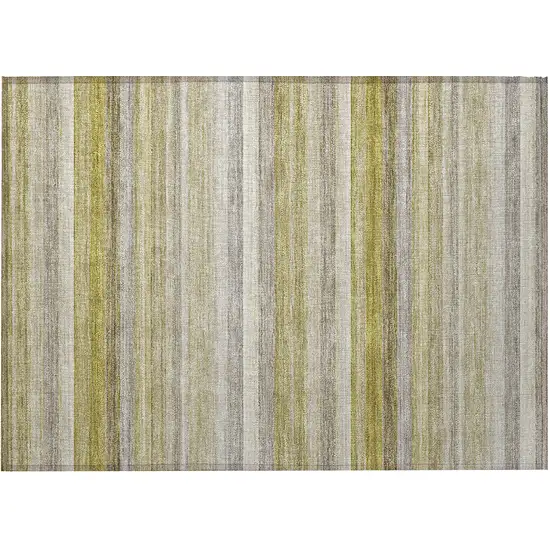 Wheat Striped Washable Non Skid Indoor Outdoor Area Rug Photo 4