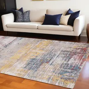 Photo of White Abstract Non Skid Area Rug