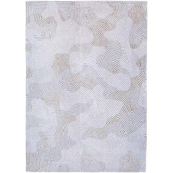 White Abstract Non Skid Area Rug Photo 7