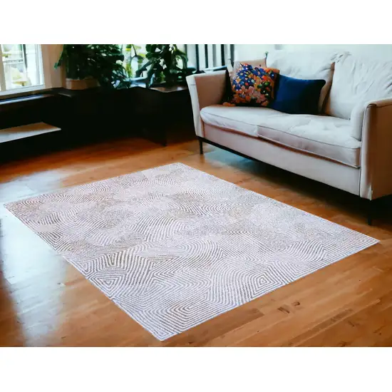 White Abstract Non Skid Area Rug Photo 1