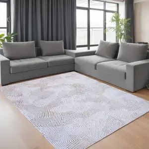 Photo of White Abstract Non Skid Area Rug