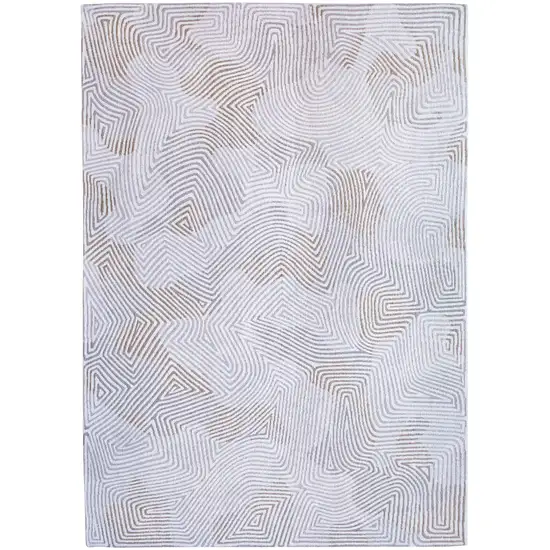 White Abstract Non Skid Area Rug Photo 2