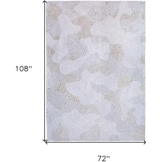 White Abstract Non Skid Area Rug Photo 3