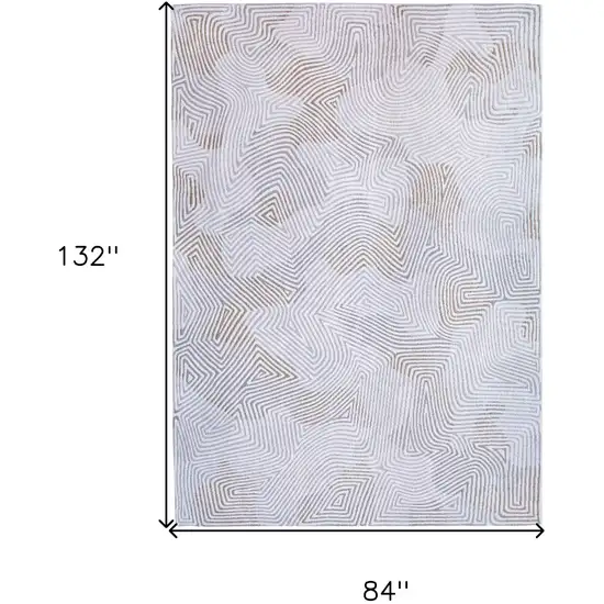 White Abstract Non Skid Area Rug Photo 3