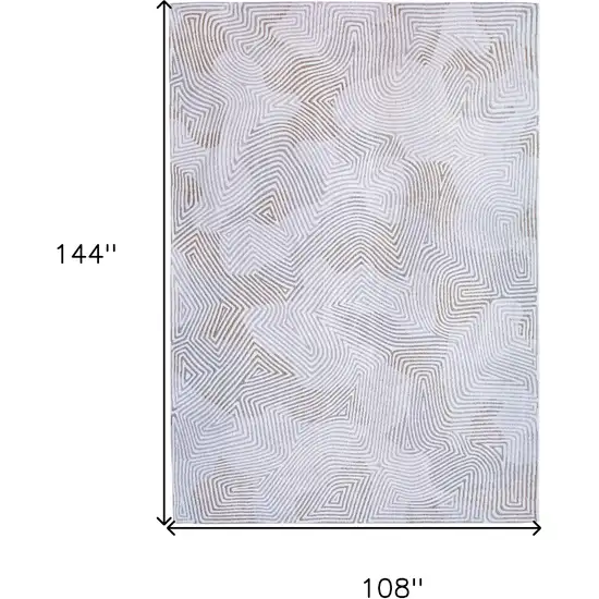 White Abstract Non Skid Area Rug Photo 3