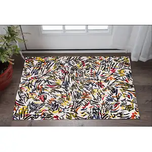 Photo of White Abstract Non Skid Area Rug