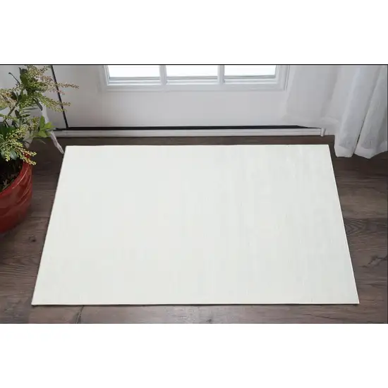 White Abstract Washable Non Skid Area Rug Photo 1