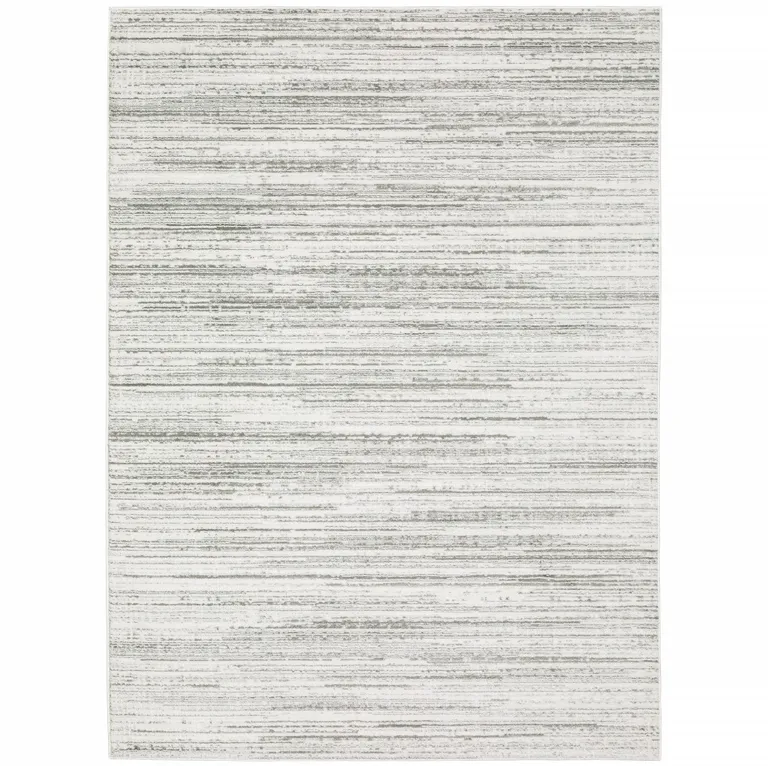 White And Grey Abstract Power Loom Stain Resistant Area Rug Photo 1