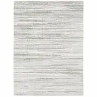 Photo of White And Grey Abstract Power Loom Stain Resistant Area Rug