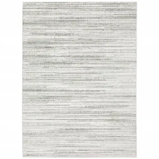 White And Grey Abstract Power Loom Stain Resistant Area Rug Photo 1