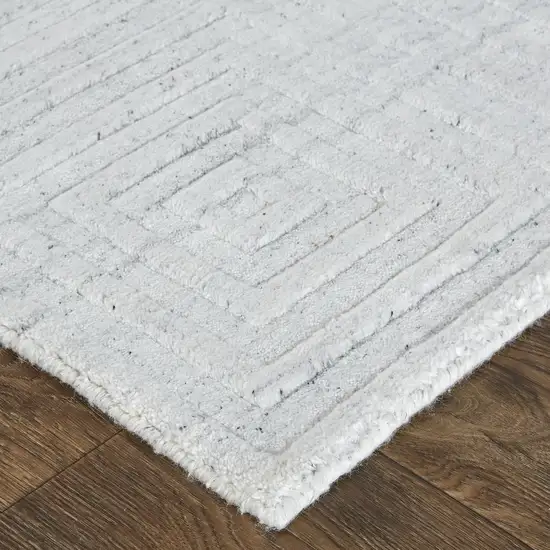 White And Silver Striped Hand Woven Area Rug Photo 1