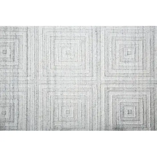 White And Silver Striped Hand Woven Area Rug Photo 3