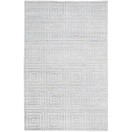 White And Silver Striped Hand Woven Area Rug Photo 6