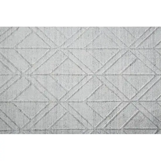 White And Silver Striped Hand Woven Area Rug Photo 9