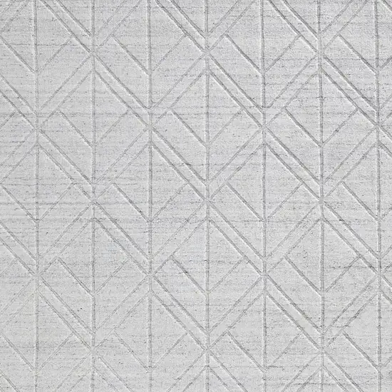 White And Silver Striped Hand Woven Area Rug Photo 1