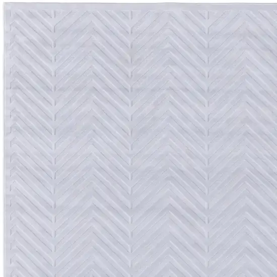 White Geometric Power Loom Area Rug Photo 3