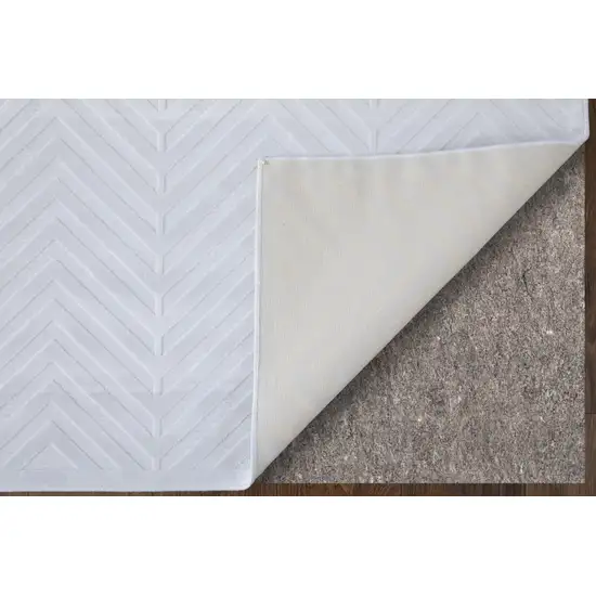 White Geometric Power Loom Area Rug Photo 6