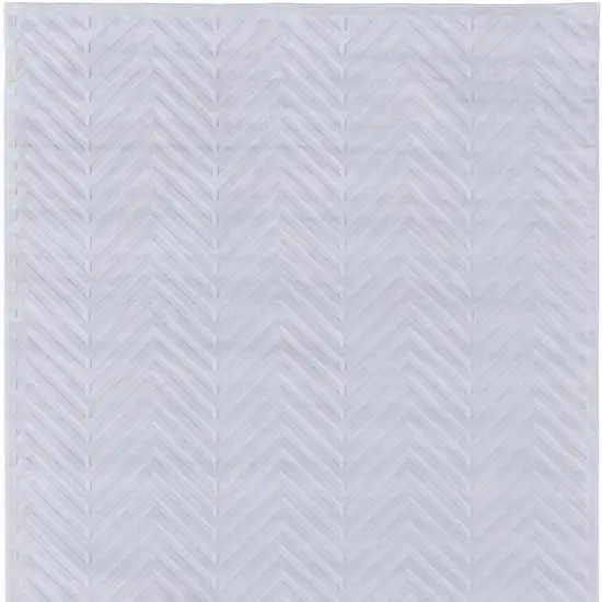 White Geometric Power Loom Area Rug Photo 4