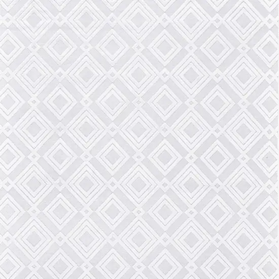 White Geometric Power Loom Area Rug Photo 3