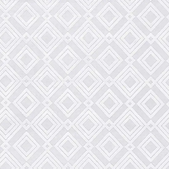 White Geometric Power Loom Area Rug Photo 9