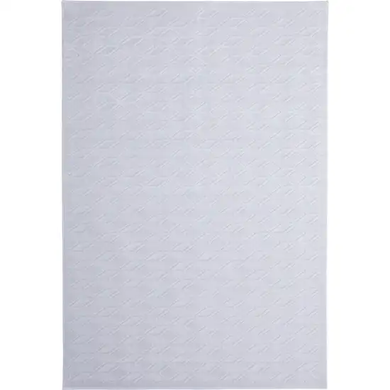 White Geometric Power Loom Area Rug Photo 3