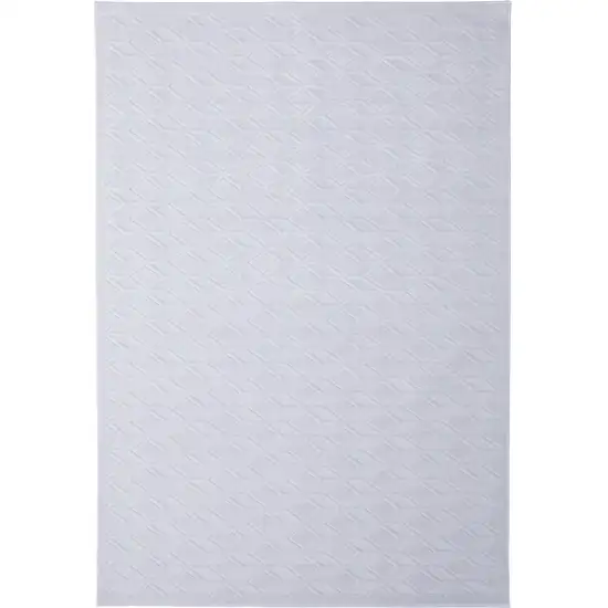 White Geometric Power Loom Area Rug Photo 2