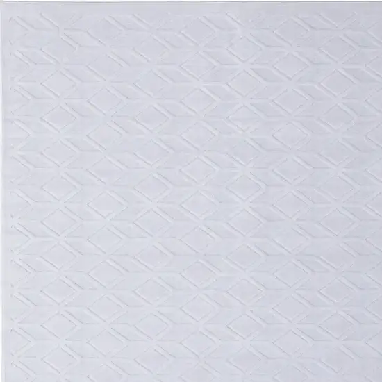 White Geometric Power Loom Area Rug Photo 4