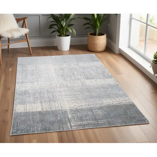 Gray and White Abstract Non Skid Area Rug Photo 1