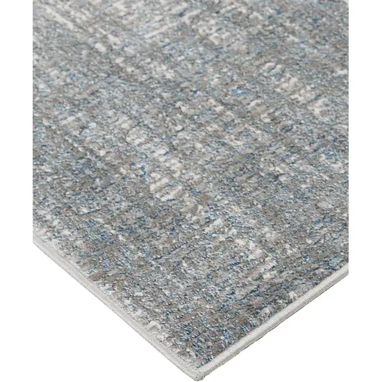 White Gray And Blue Abstract Area Rug Photo 4