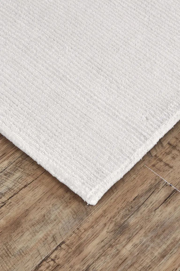 White Hand Woven Distressed Area Rug Photo 3