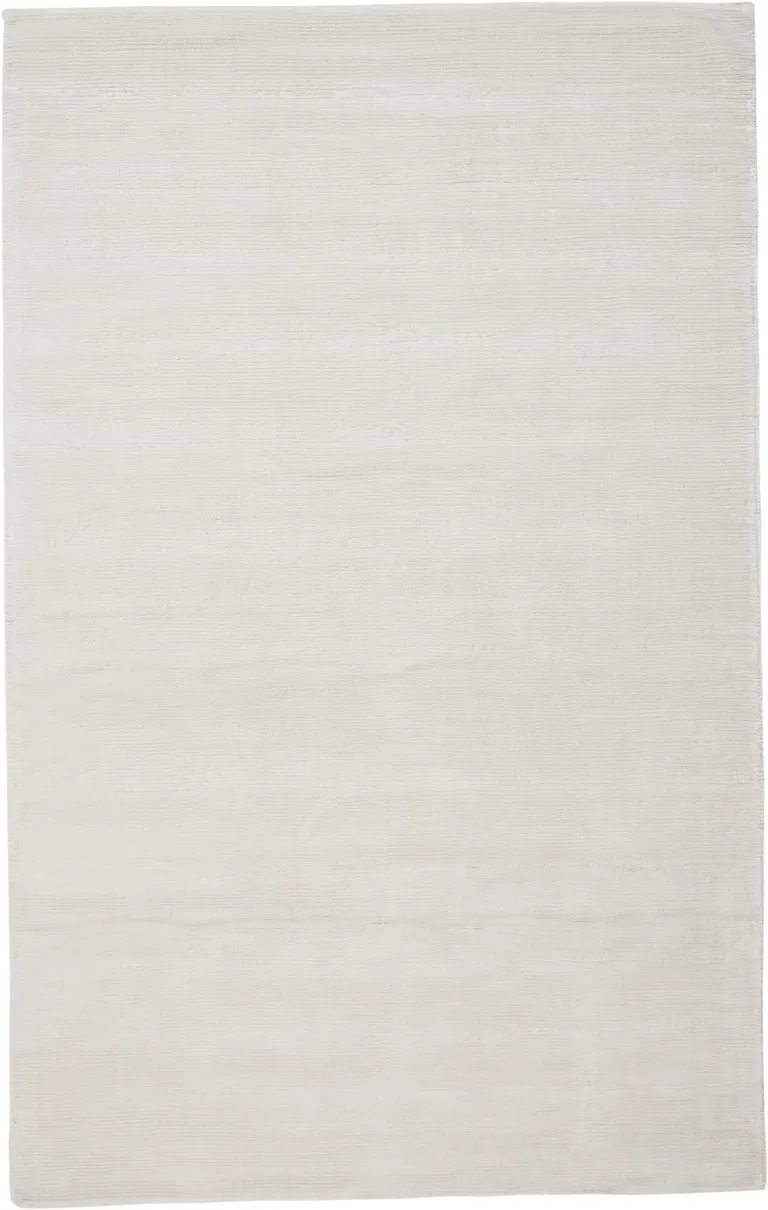 White Hand Woven Distressed Area Rug Photo 1