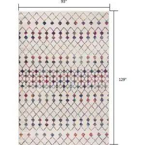 Photo of White Modern Geometric Grid Area Rug