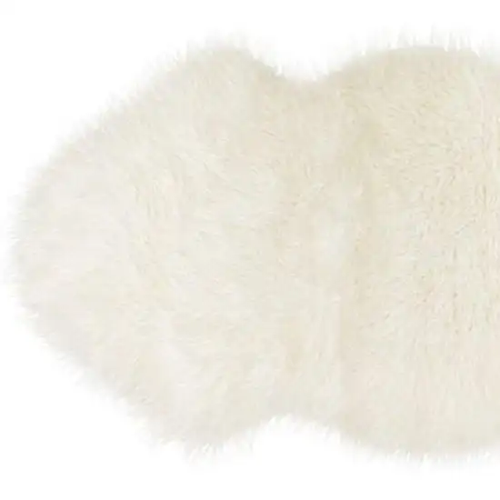 White  Natural Sheepskin Fur Area Rug Photo 2