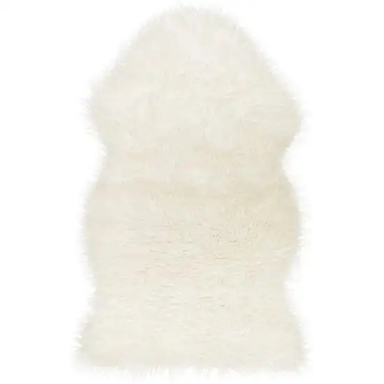 White  Natural Sheepskin Fur Area Rug Photo 1