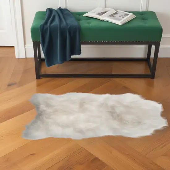 White Natural Wool Long-Haired Sheepskin Area Rug Photo 1